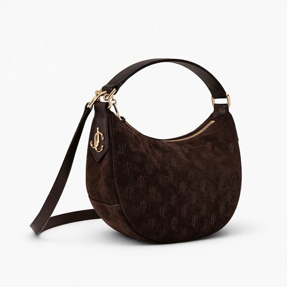 Sale ends 3/25 Jimmy choo suede monogram Elegant Brown Handbag